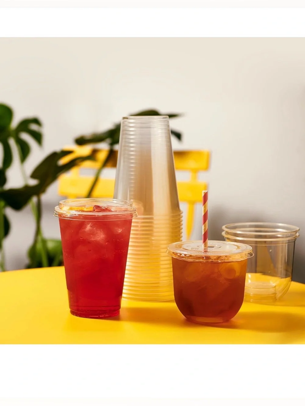 NWT Clear Plastic Disposable Cups - Pack of 50
